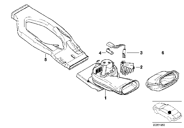 2000 BMW 740i Blower Rear Diagram