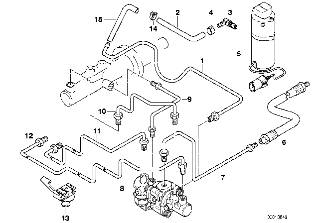 1995 BMW 750iL Pipe Diagram for 34321985694