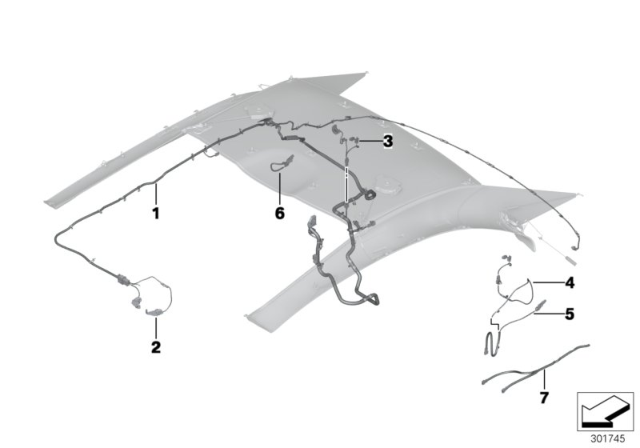 2012 BMW 328i Wiring Harness, Hardtop, Retractable Diagram