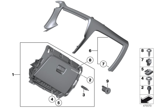2013 BMW X1 Glove Box, Lockable Diagram for 51169229916