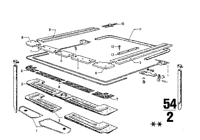 1974 BMW 3.0S Sliding Roof Diagram 2