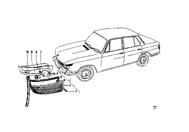 1969 BMW 2000 Front Turn Indicator Diagram