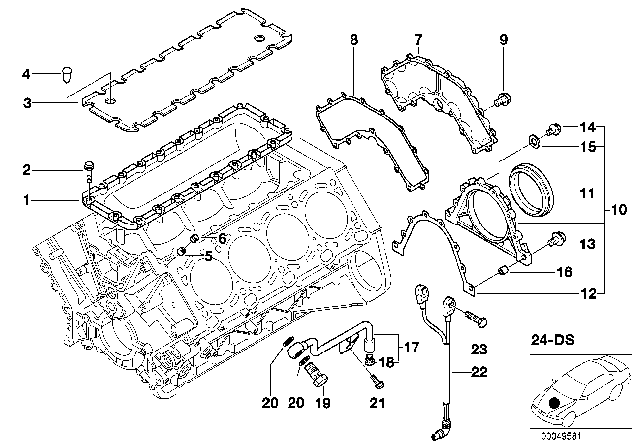 2002 BMW X5 Set Of Covers Diagram for 11141436109