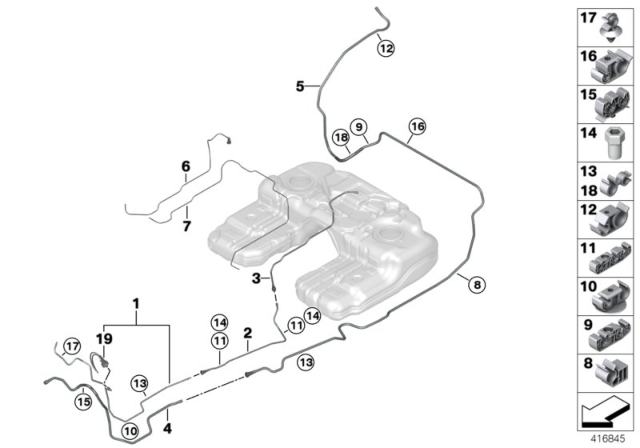 2019 BMW X6 M Pipe Clip Diagram for 16136753248