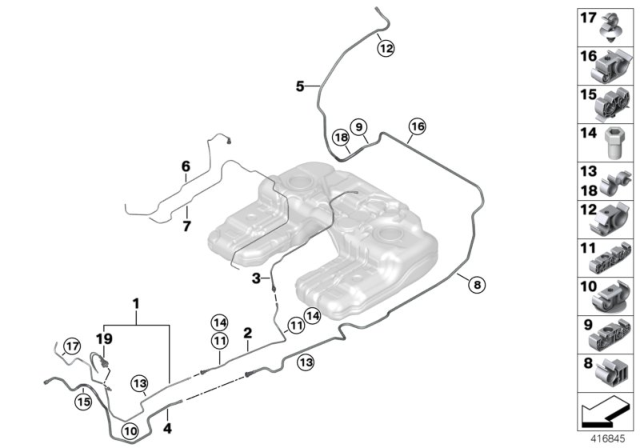 2019 BMW X6 M Scavenge Air Line Diagram for 16117164402