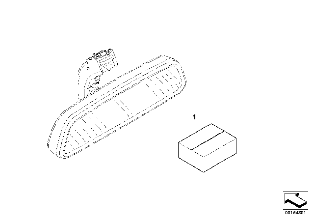 2011 BMW 128i Retrofit, Automatic Anti-Dazzle Interior Mirror Diagram