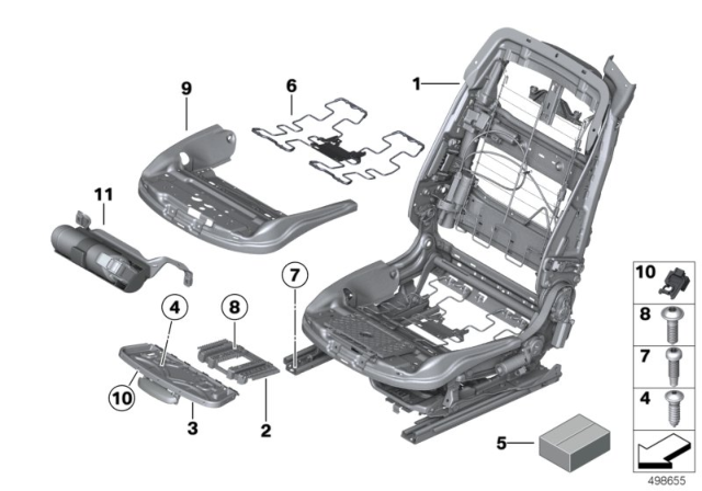 2015 BMW M6 Seat, Front, Seat Frame Diagram
