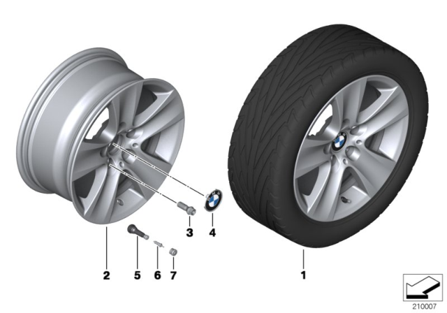 2014 BMW 535i xDrive BMW LA Wheel, Star Spoke Diagram 2