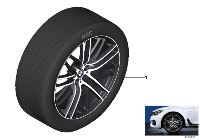 2019 BMW 740i BMW LA Wheel M Performance Double Spoke Diagram