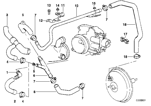 2001 BMW 740i Pipe Diagram for 11611745876