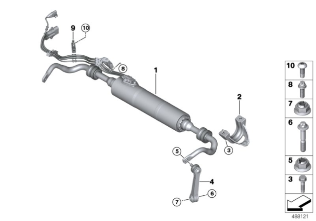 2019 BMW M850i xDrive Rear Stabilizer Bar / Dynamic Drive Diagram