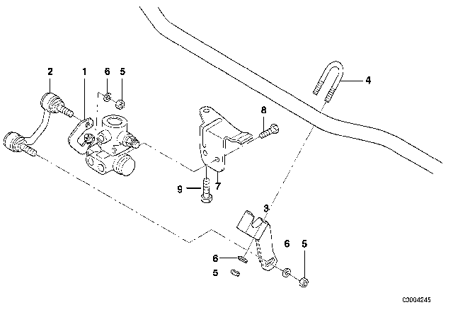 1997 BMW 750iL Levelling Device / Regulating Valve / Attachment Parts Diagram