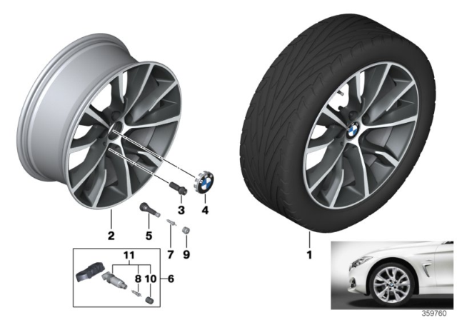 2016 BMW 428i xDrive BMW LA Wheel, Turbine Styling Diagram 2