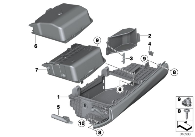 2015 BMW 535i Glove Box Diagram