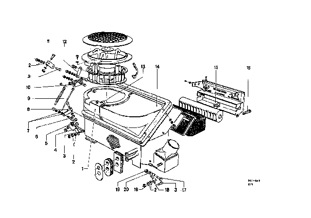 1969 BMW 2000 Heater Control Diagram 2