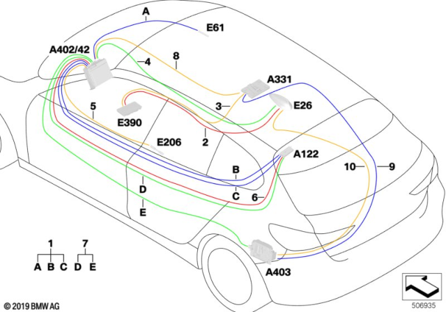 2020 BMW M235i xDrive Gran Coupe Repair Cable Main Wiring Harness Aerial/Coax Diagram