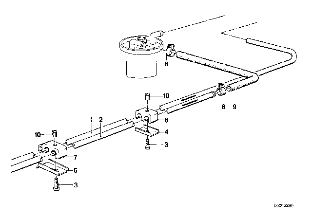 1975 BMW 530i Fuel Supply / Tubing Diagram