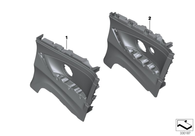 2019 BMW 440i Lateral Trim Panel Diagram