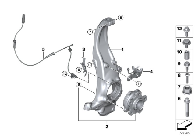 2020 BMW 840i Gran Coupe Carrier / Wheel Bearing, Front Diagram