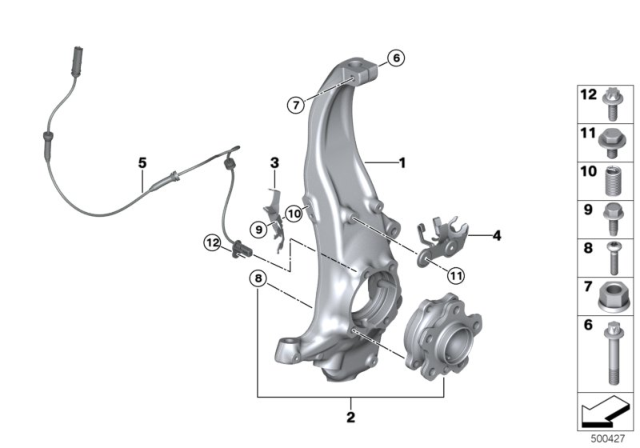 2020 BMW 840i Set, Wheel Bearing, Front Diagram for 31402408654