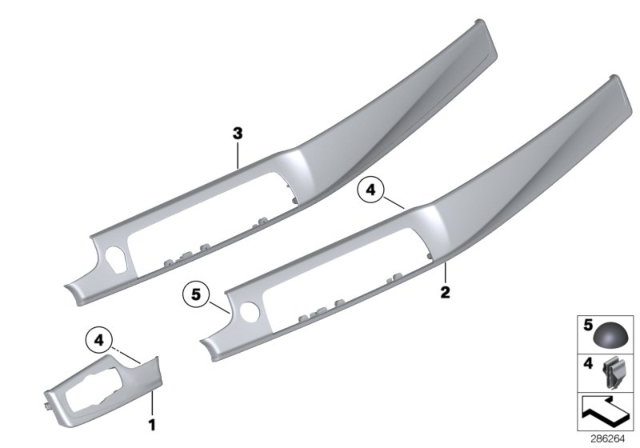 2012 BMW 535i xDrive Trim Instrument Panel Fine Brushed Alu Passenger Diagram for 51459192955