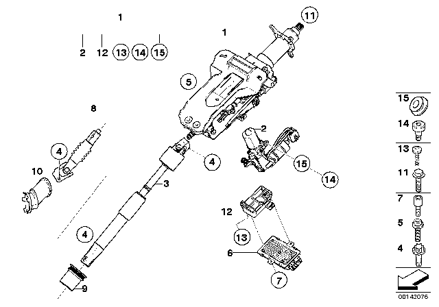 2003 BMW 745Li Add-On Parts, Electrical Steering Column Adjusting Diagram