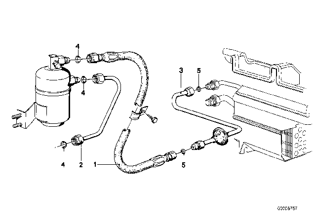 1977 BMW 320i Pressure Hose Assy Diagram