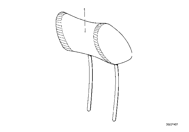 1986 BMW 635CSi Headrest Leather Diagram for 52101968280