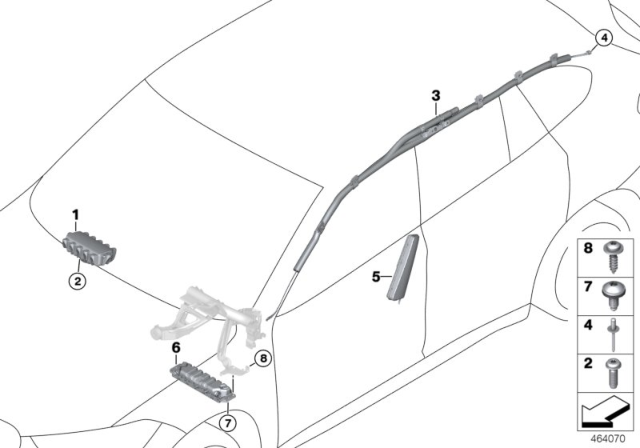 2020 BMW X2 Head Airbag, Left Diagram for 72127421137