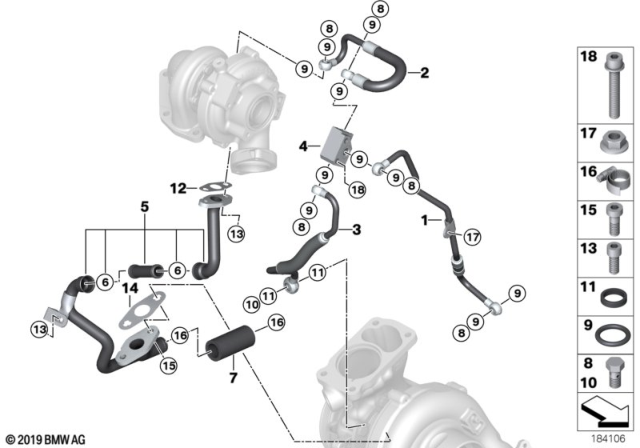 2009 BMW X5 Oil Supply, Turbocharger Diagram