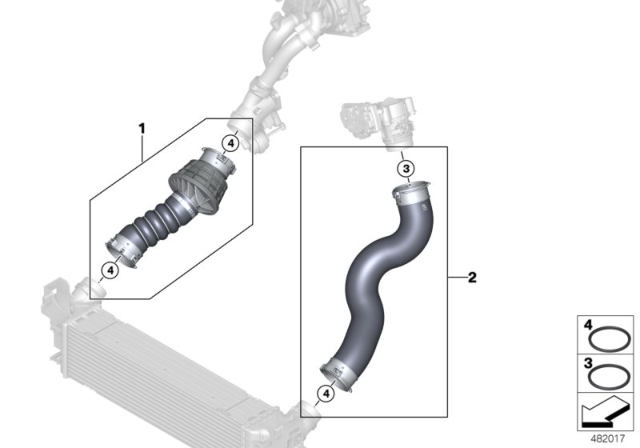 2018 BMW 540d xDrive Charge-Air Duct Diagram