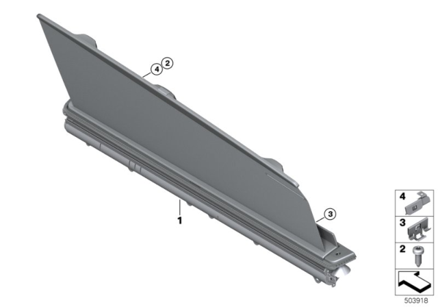 2020 BMW M8 Roller Sun Visor, Rear Door Diagram