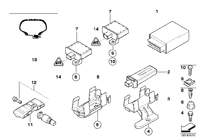 2010 BMW 328i xDrive Tire Pressure Control (RDC) - Control Unit Diagram 1