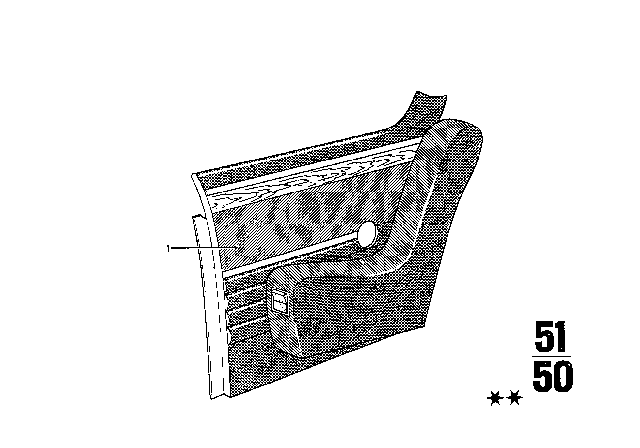 1973 BMW 3.0CS Lateral Trim Panel Diagram 2