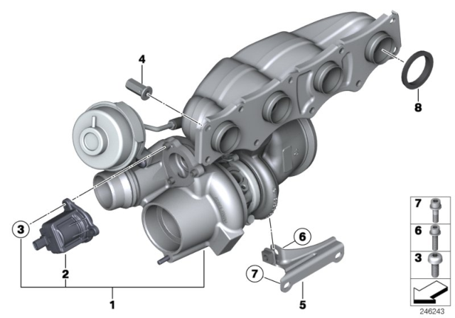 2014 BMW 328i xDrive Turbo Charger Diagram 1