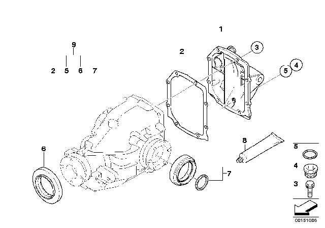 2006 BMW X3 Final Drive, Gasket Set Diagram