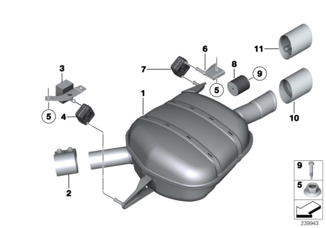 2013 BMW 535i Retaining Bracket, Right Diagram for 18207590552