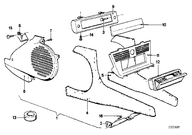 1975 BMW 530i Storing Partition / Air Conditioning Diagram 2