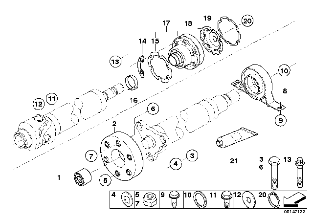 2007 BMW 525xi Hex Bolt With Washer Diagram for 26107542194