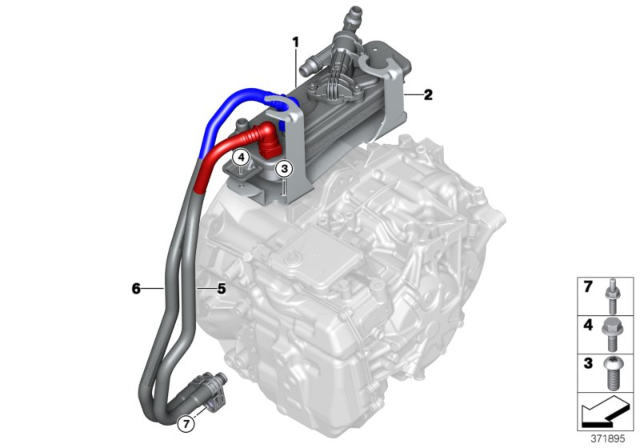 2017 BMW i8 Transmission Oil Cooler / Oil Cooler Line Diagram