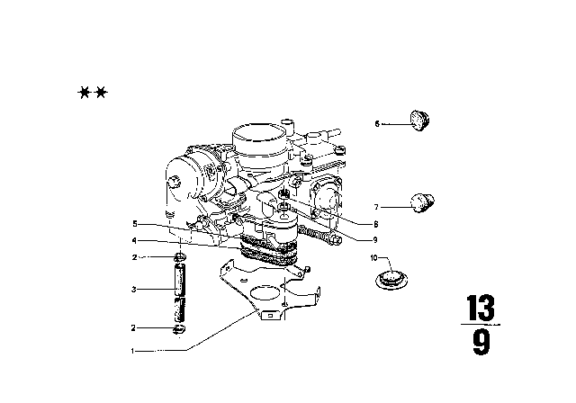 1969 BMW 2002 Carburetor Mounting Parts Diagram 6