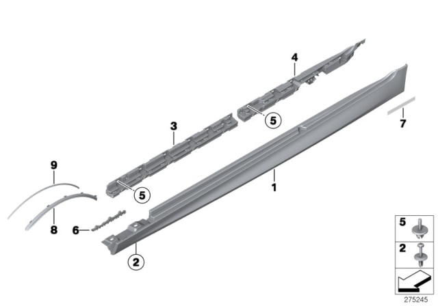 2015 BMW M5 Door Sill Cover, Primed Right Diagram for 51778048686