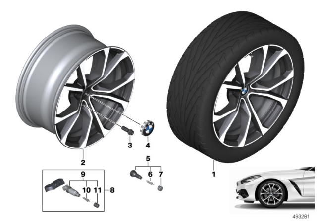 2020 BMW Z4 Light Alloy Rim Ferricgrey Diagram for 36116883641