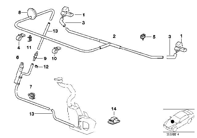 1996 BMW 750iL Single Parts For Windshield Cleaning Diagram 2