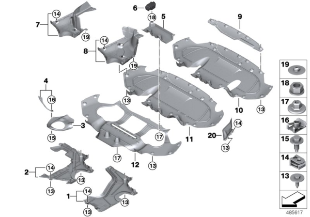 2018 BMW 540d xDrive Underbody Paneling Diagram