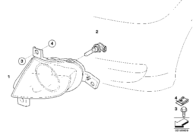 2011 BMW 328i xDrive Fog Lights Diagram