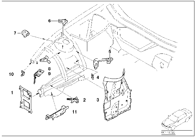 2006 BMW Z4 Front Body Bracket Diagram 2