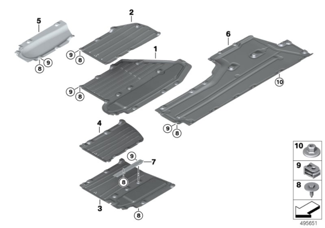 2020 BMW M760i xDrive Underbody Panelling, Side Right Diagram for 51757340176