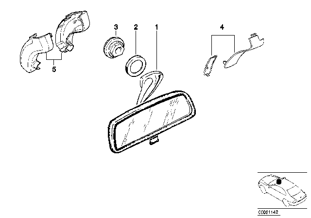 1995 BMW 325is Manual Interior-Mirror / Radio Diagram for 51168213057