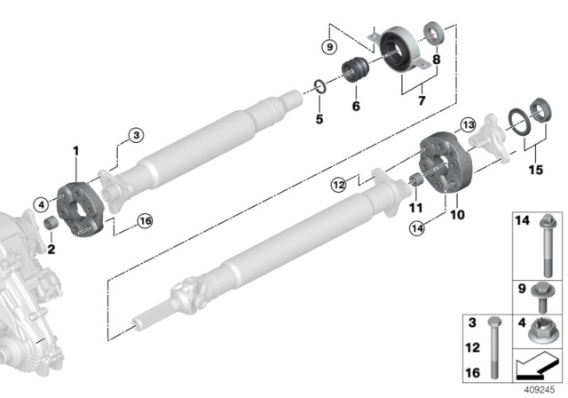 2017 BMW X5 M Flexible Discs / Centre Mount / Insert Nut Diagram